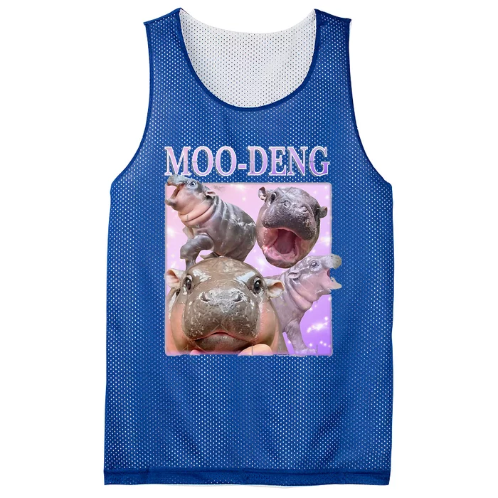 Moodeng The Famous Baby Pigmy Hippo Moodeng Mesh Reversible Basketball Jersey Tank