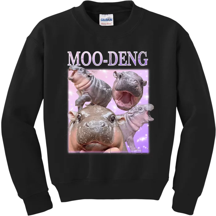 Moodeng The Famous Baby Pigmy Hippo Moodeng Kids Sweatshirt