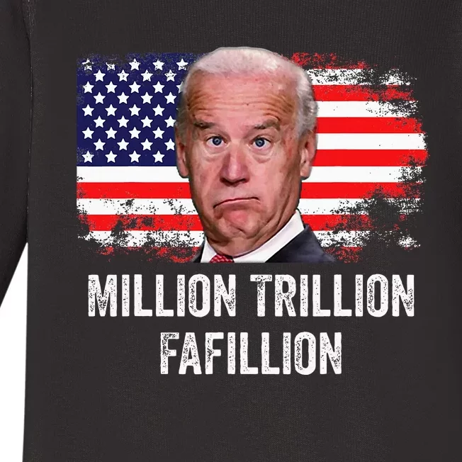 Million Trillion Fafillion Confused Biden Trump Debates 2024 Baby Long Sleeve Bodysuit