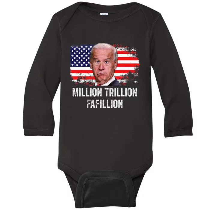 Million Trillion Fafillion Confused Biden Trump Debates 2024 Baby Long Sleeve Bodysuit