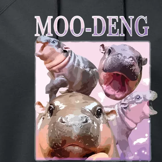 Moodeng The Famous Baby Pigmy Hippo Moodeng Performance Fleece Hoodie