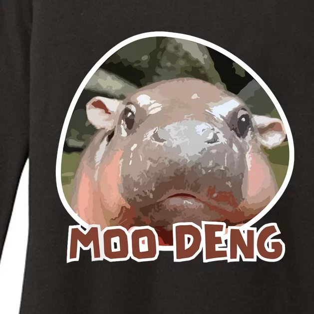 Moodeng The Famous Cute Baby Pigmy Hippo In Thailand Womens CVC Long Sleeve Shirt