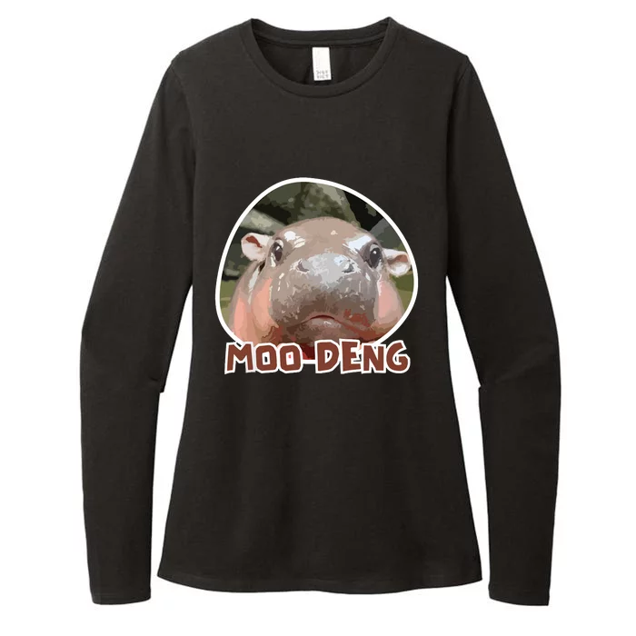 Moodeng The Famous Cute Baby Pigmy Hippo In Thailand Womens CVC Long Sleeve Shirt