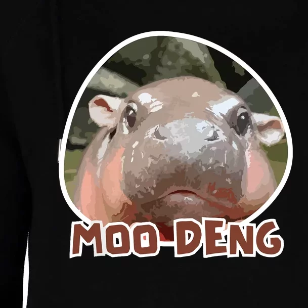 Moodeng The Famous Cute Baby Pigmy Hippo In Thailand Womens Funnel Neck Pullover Hood