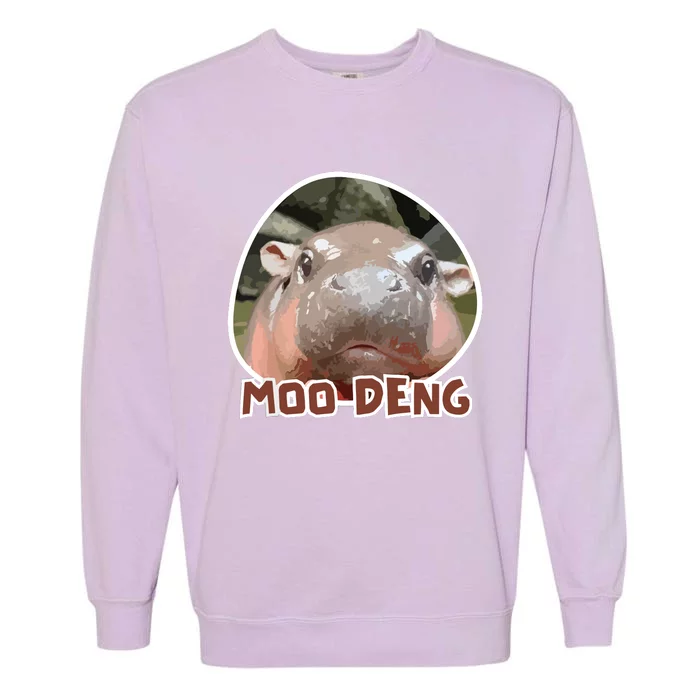 Moodeng The Famous Cute Baby Pigmy Hippo In Thailand Garment-Dyed Sweatshirt