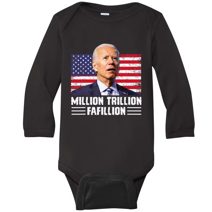 Million Trillion Fafillion Confused Biden Trump Debates 2024 Baby Long Sleeve Bodysuit