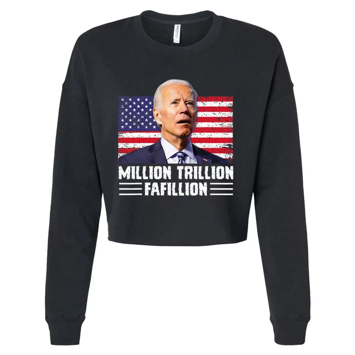 Million Trillion Fafillion Confused Biden Trump Debates 2024 Cropped Pullover Crew