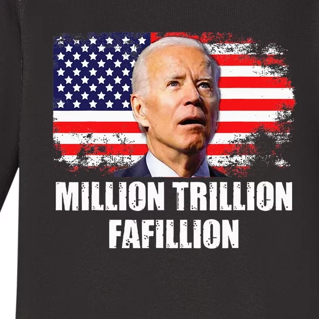 Million Trillion Fafillion Confused Biden Trump Debates 2024 Baby Long Sleeve Bodysuit