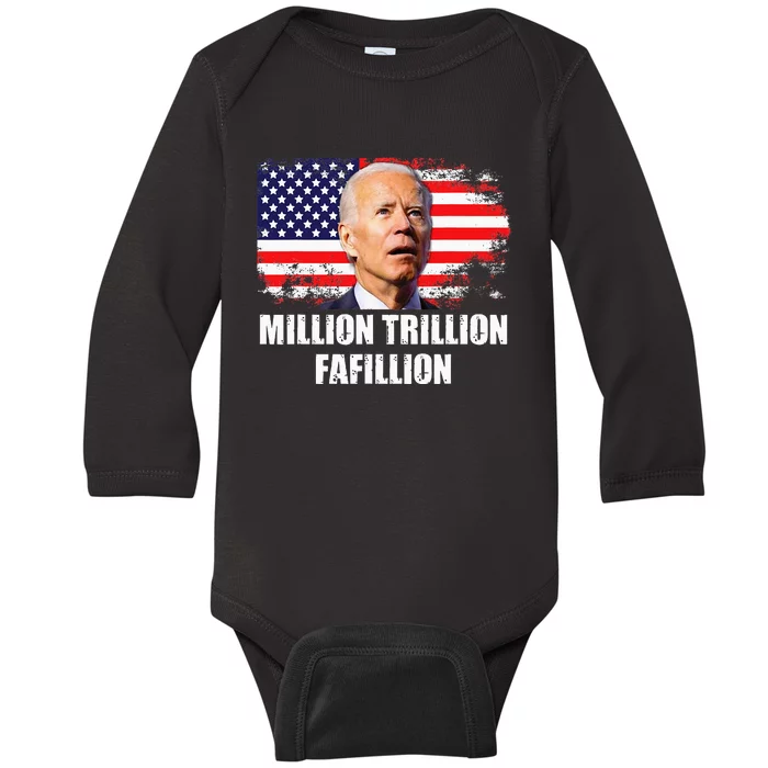 Million Trillion Fafillion Confused Biden Trump Debates 2024 Baby Long Sleeve Bodysuit