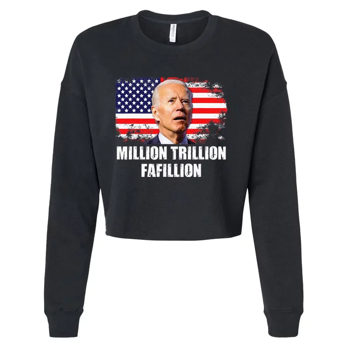 Million Trillion Fafillion Confused Biden Trump Debates 2024 Cropped Pullover Crew