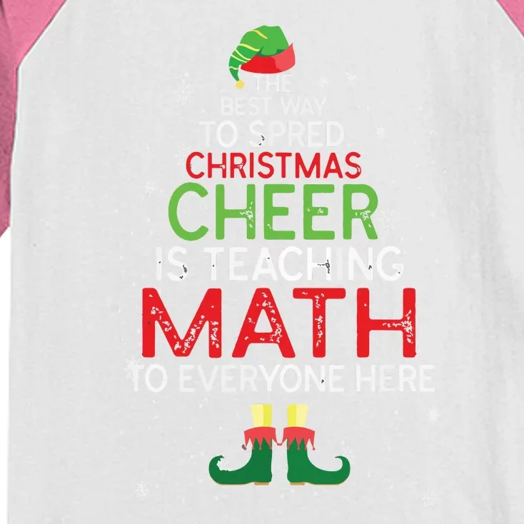 Math Teacher Funny Quote Christmas Kids Colorblock Raglan Jersey