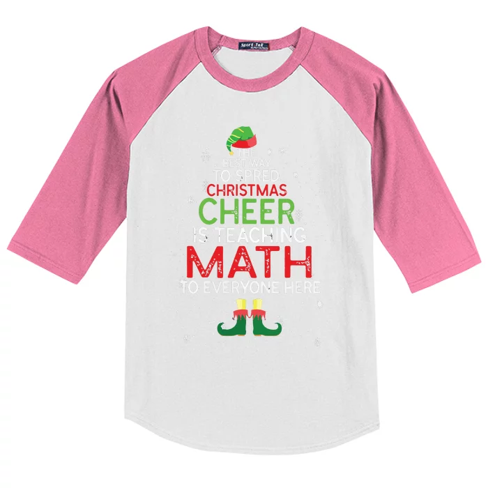 Math Teacher Funny Quote Christmas Kids Colorblock Raglan Jersey