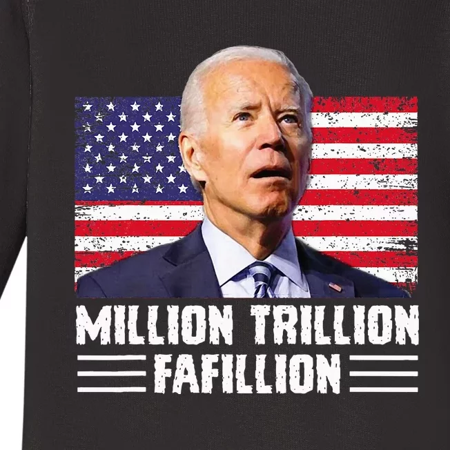 Million Trillion Fafillion Confused Biden Trump Debates 2024 Baby Long Sleeve Bodysuit