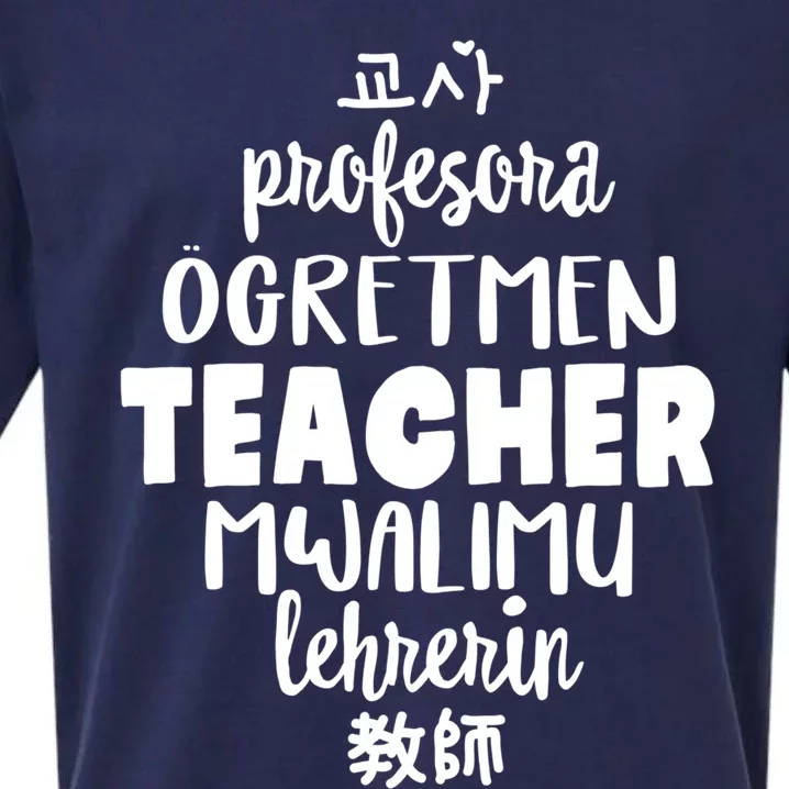 Multilingual Teacher Foreign Language Teachers Esl Tesol Efl Cool Gift Sueded Cloud Jersey T-Shirt