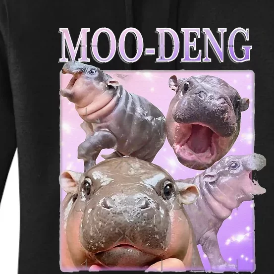 Moodeng The Famous Baby Pigmy Hippo Moodeng Women's Pullover Hoodie