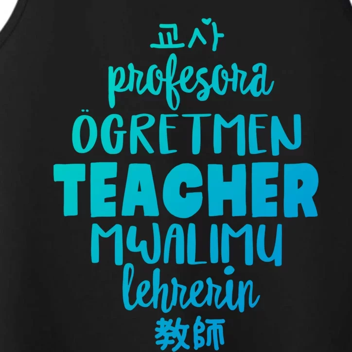 Multilingual Teacher Foreign Language Teachers Esl Tesol Efl Cool Gift Performance Tank