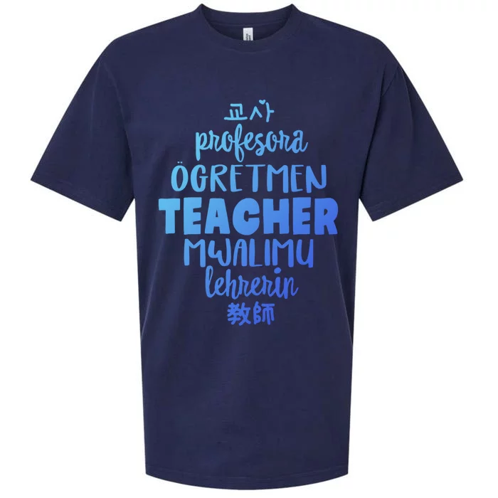 Multilingual Teacher Foreign Language Teachers Esl Tesol Efl Cool Gift Sueded Cloud Jersey T-Shirt