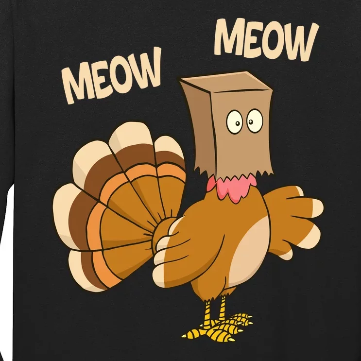 Meow Turkey Funny Thanksgiving Long Sleeve Shirt