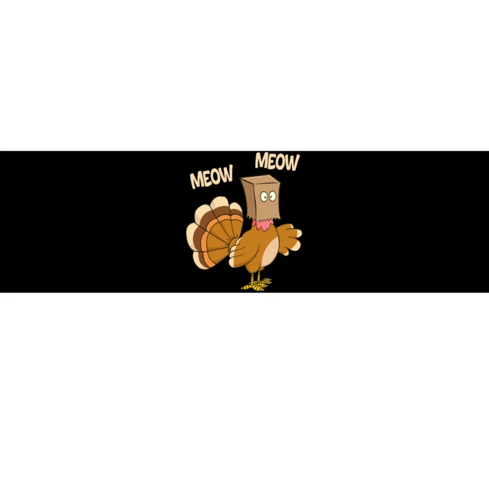 Meow Turkey Funny Thanksgiving Bumper Sticker