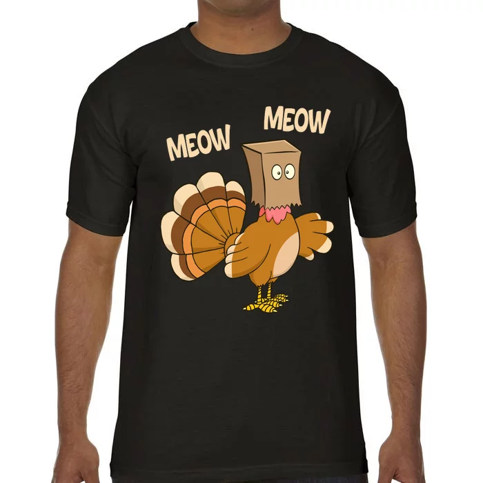 Meow Turkey Funny Thanksgiving Comfort Colors T-Shirt