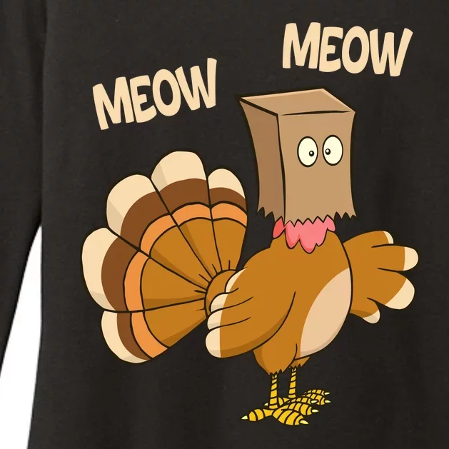 Meow Turkey Funny Thanksgiving Womens CVC Long Sleeve Shirt