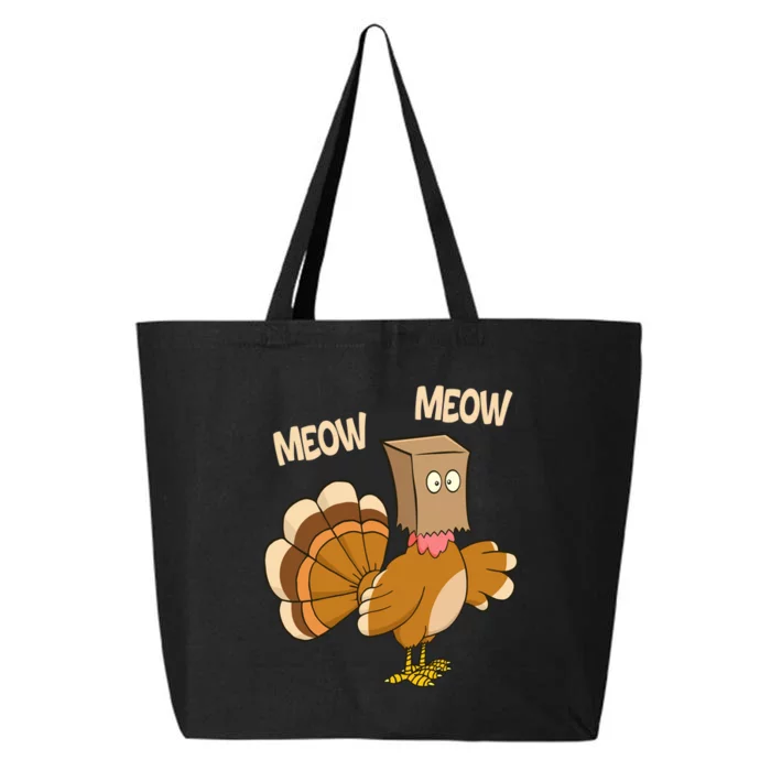 Meow Turkey Funny Thanksgiving 25L Jumbo Tote