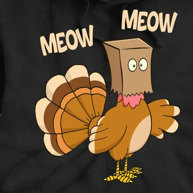 Meow Turkey Funny Thanksgiving Tie Dye Hoodie