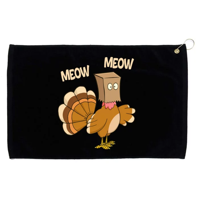 Meow Turkey Funny Thanksgiving Grommeted Golf Towel