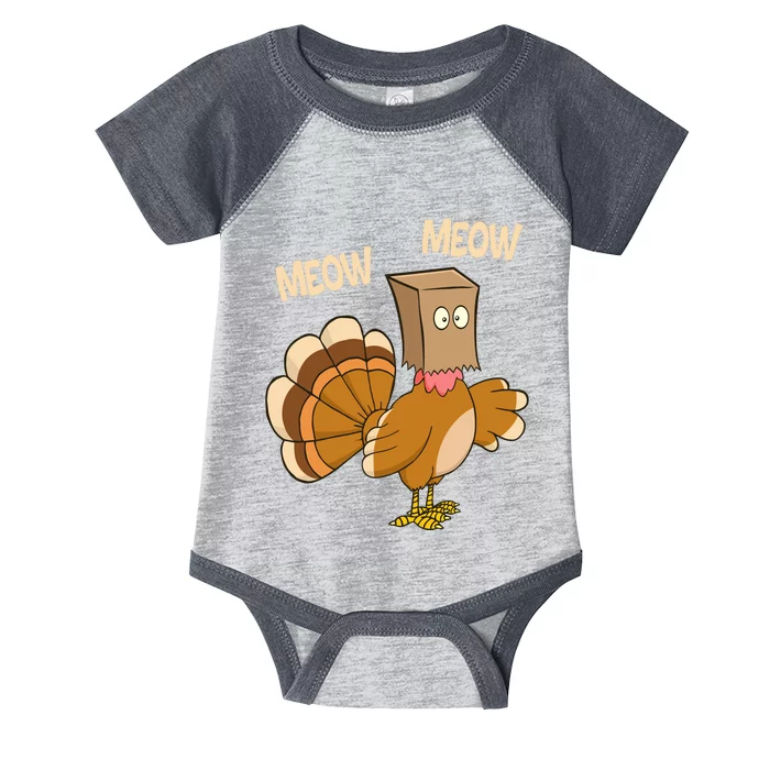 Meow Turkey Funny Thanksgiving Infant Baby Jersey Bodysuit