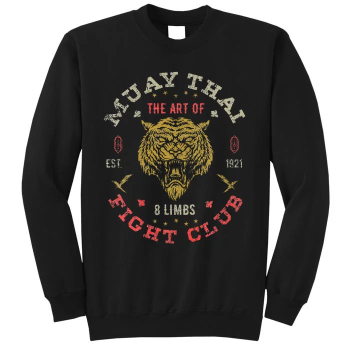 Muay Thai Fighter Vintage Twin Tiger Art Of 8 Limbs Sweatshirt