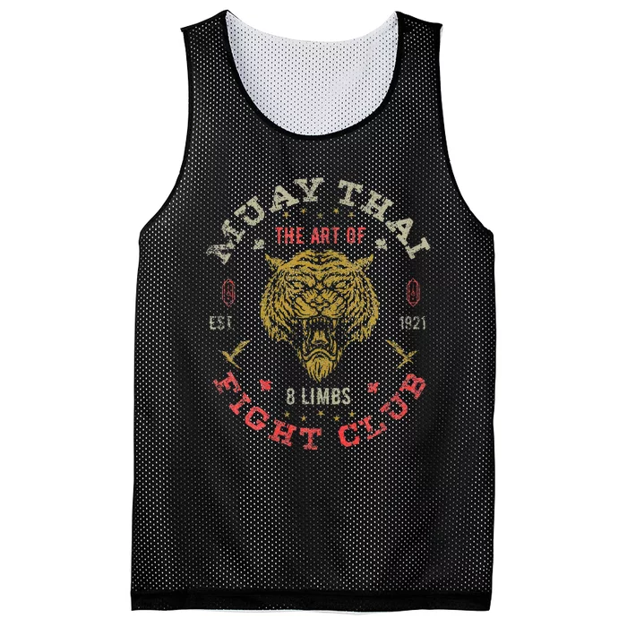 Muay Thai Fighter Vintage Twin Tiger Art Of 8 Limbs Mesh Reversible Basketball Jersey Tank