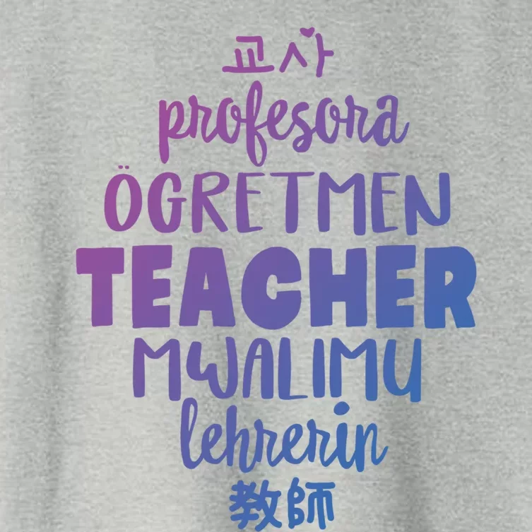 Multilingual Teacher Foreign Language Teachers Esl Tesol Efl Cool Gift Women's Crop Top Tee