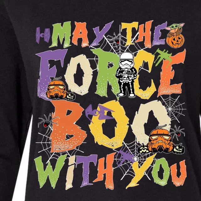 May The Force Boo With You Star Movie Wars Halloween Star Movie Wars Hal Womens Cotton Relaxed Long Sleeve T-Shirt