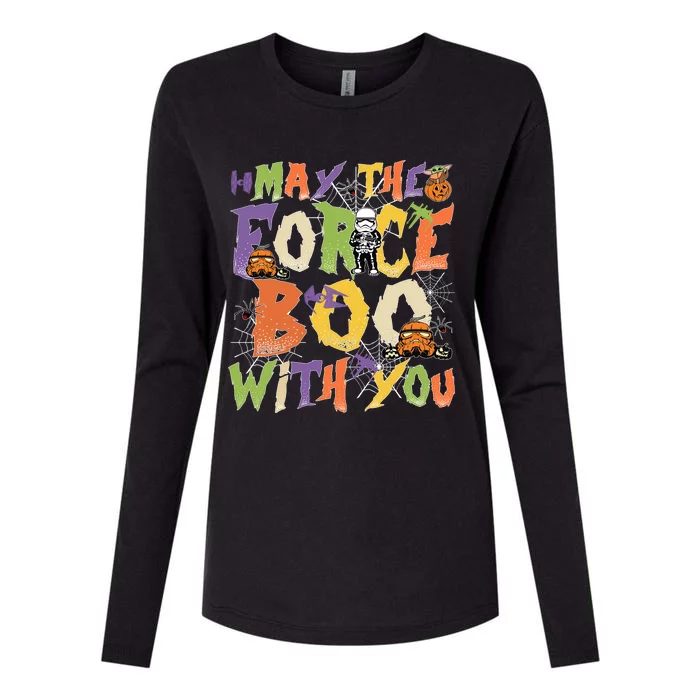 May The Force Boo With You Star Movie Wars Halloween Star Movie Wars Hal Womens Cotton Relaxed Long Sleeve T-Shirt