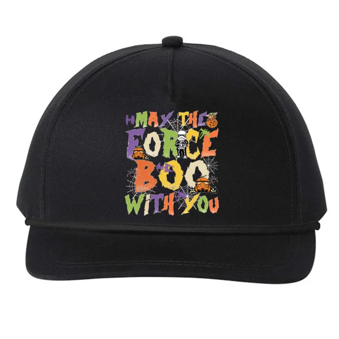 May The Force Boo With You Star Movie Wars Halloween Star Movie Wars Hal Snapback Five-Panel Rope Hat