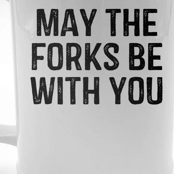 May The Forks Be With You Funny Thanksgiving Front & Back Beer Stein