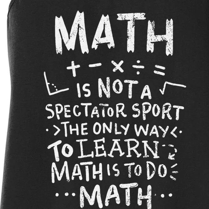 Math Teacher Funny Math Operation Symbol Women's Racerback Tank