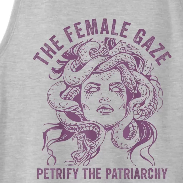 Medusa The Female Gaze Petrify The Patriarchy Ladies Tri-Blend Wicking Tank