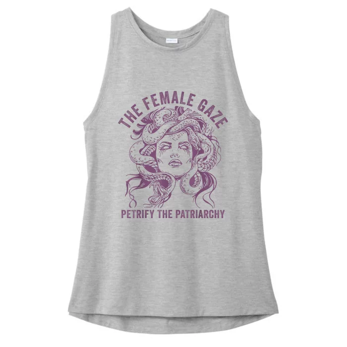 Medusa The Female Gaze Petrify The Patriarchy Ladies Tri-Blend Wicking Tank