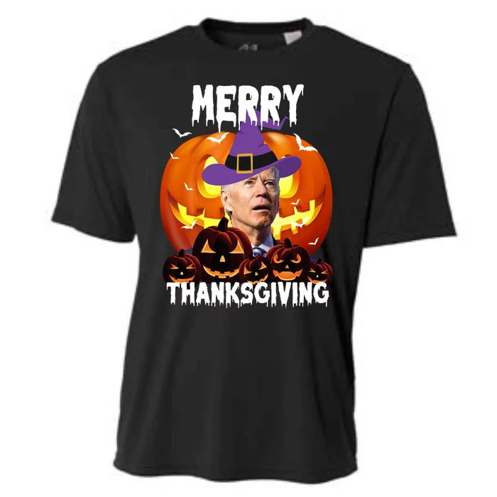 Merry Thanksgiving Funny Joe Biden Halloween Cooling Performance Crew T-Shirt