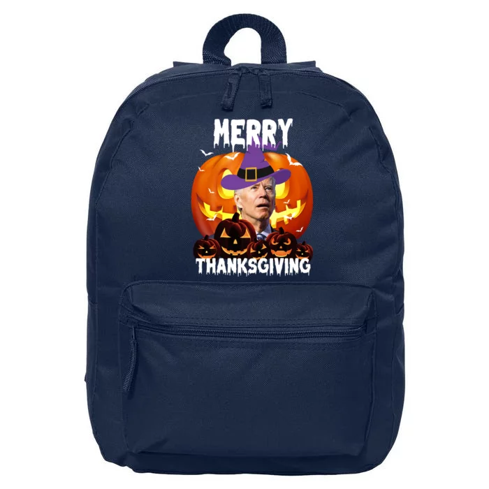 Merry Thanksgiving Funny Joe Biden Halloween 16 in Basic Backpack