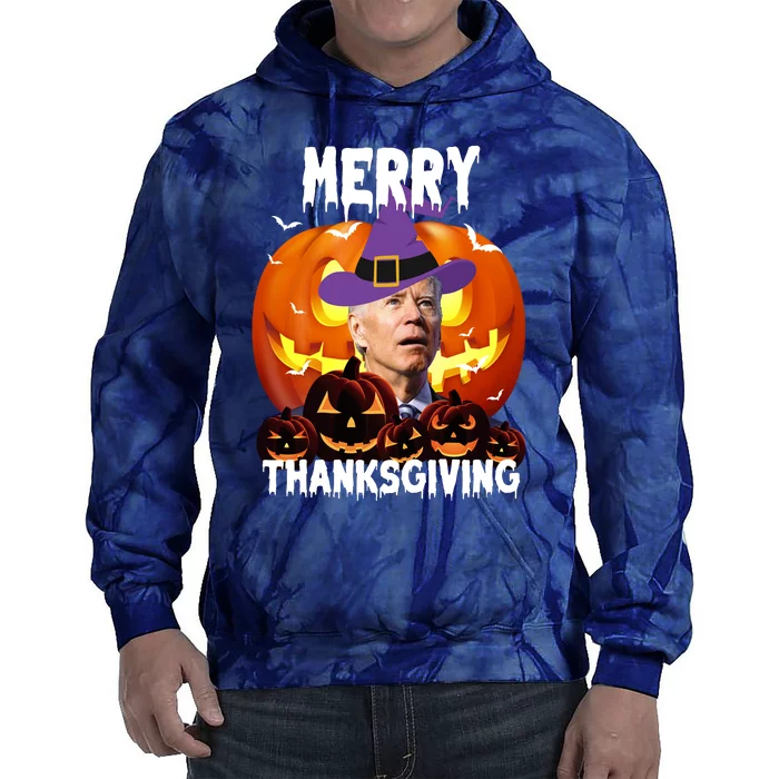 Merry Thanksgiving Funny Joe Biden Halloween Tie Dye Hoodie