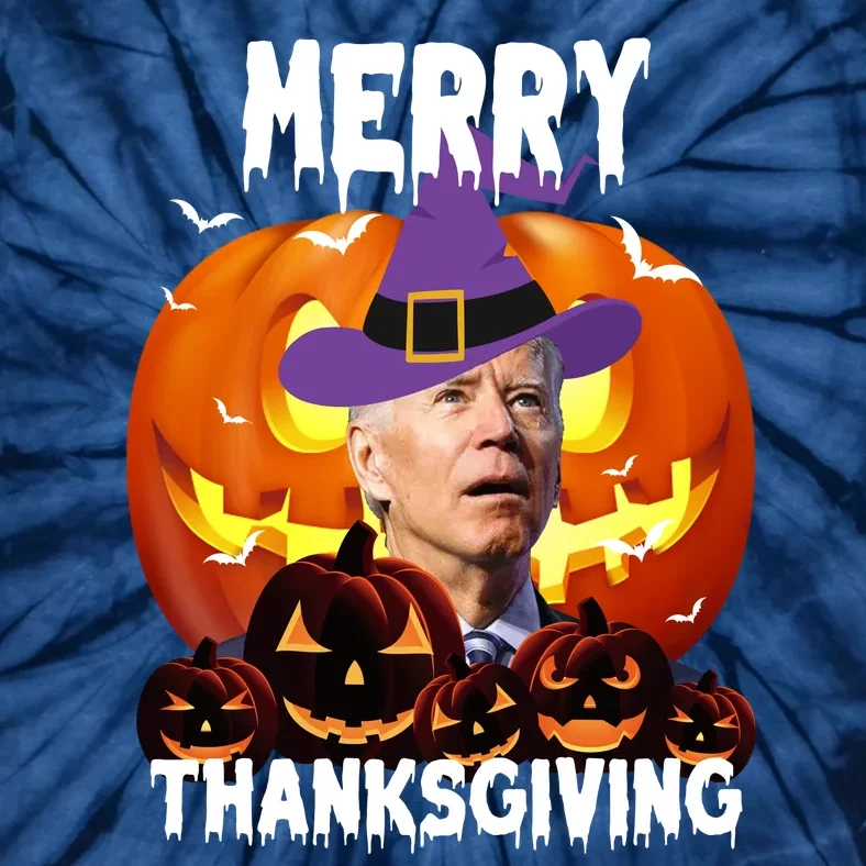 Merry Thanksgiving Funny Joe Biden Halloween Tie-Dye T-Shirt