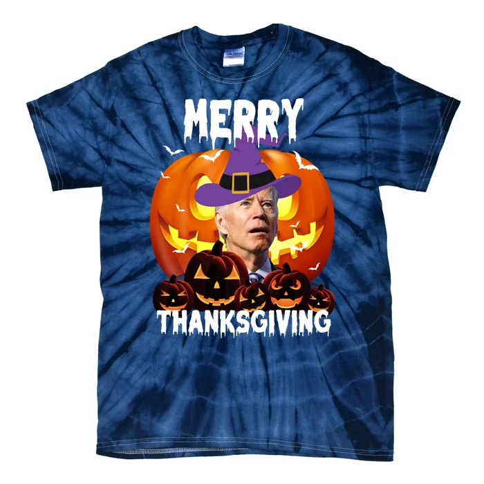 Merry Thanksgiving Funny Joe Biden Halloween Tie-Dye T-Shirt