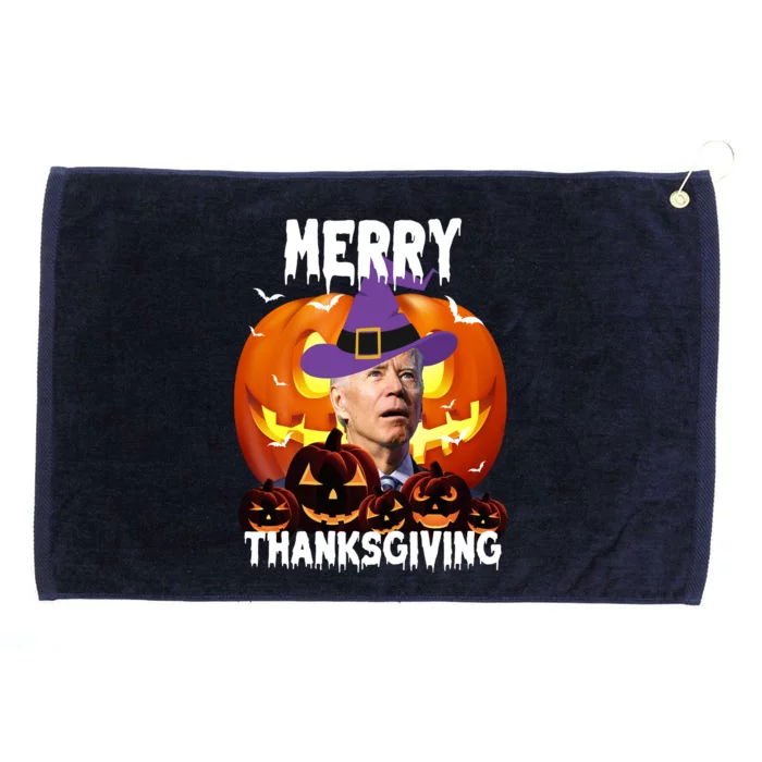 Merry Thanksgiving Funny Joe Biden Halloween Grommeted Golf Towel