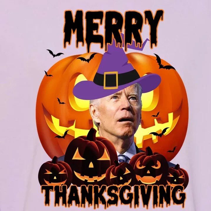 Merry Thanksgiving Funny Joe Biden Halloween Garment-Dyed Sweatshirt