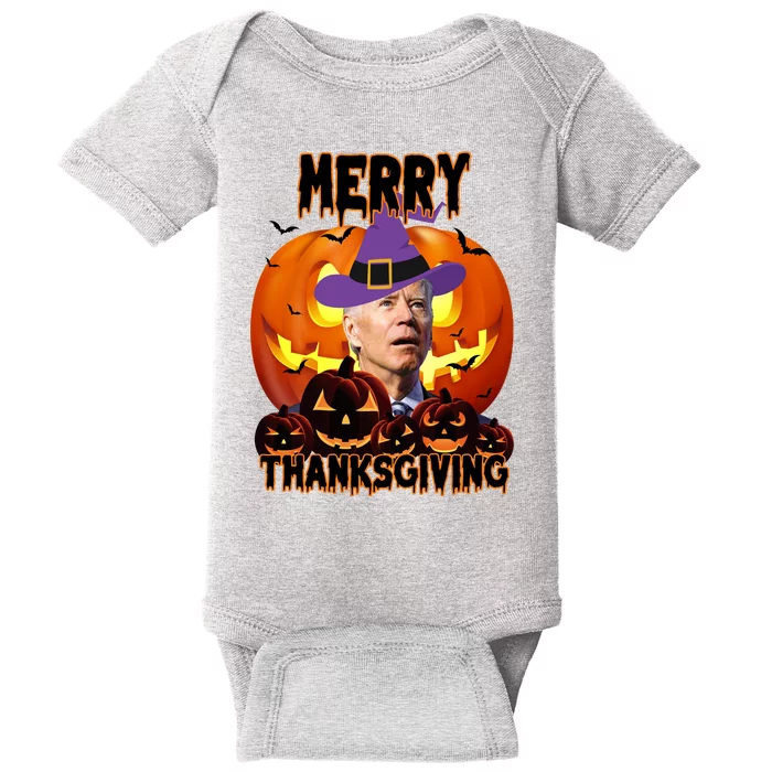 Merry Thanksgiving Funny Joe Biden Halloween Baby Bodysuit