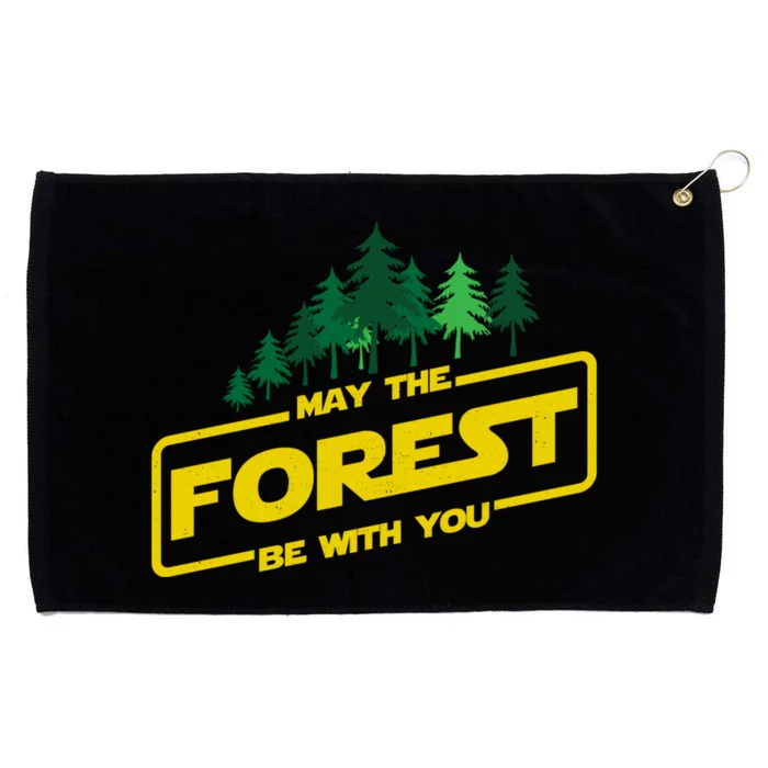 May The Forest Be With You Funny Earth Day Camping Space Pun Grommeted Golf Towel