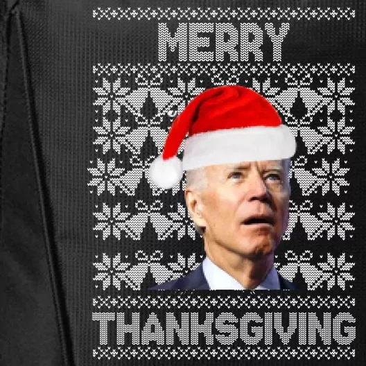 Merry Thanksgiving Funny Biden Ugly Christmas City Backpack