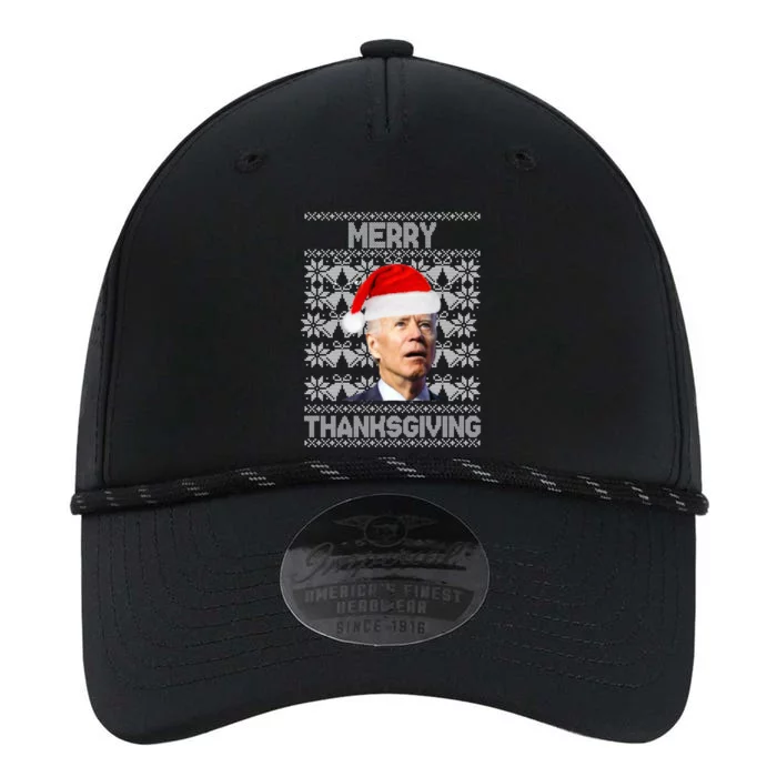 Merry Thanksgiving Funny Biden Ugly Christmas Performance The Dyno Cap